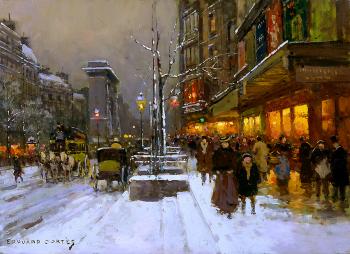 愛德華 科爾特斯 Porte St Denis in Winter 愛德華 科爾特斯 Porte St Denis in Winter